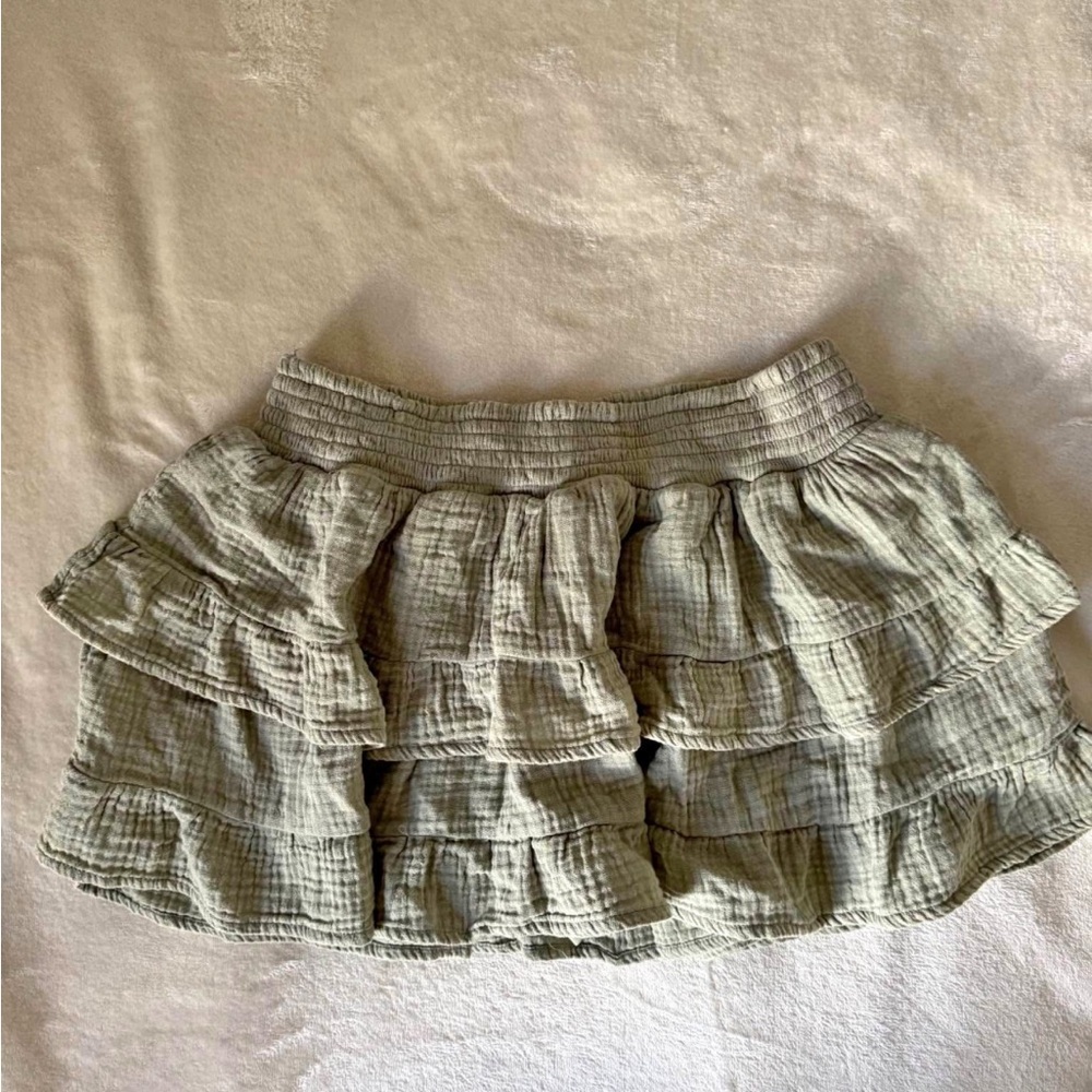 Sage Tiered Gauze Skort